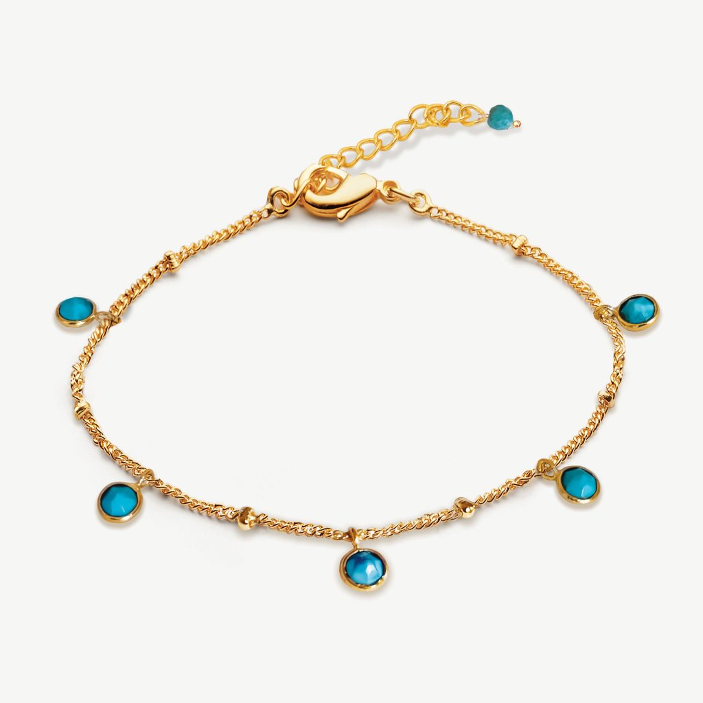 Biarritz Bleu Gemstone Mini Charm Bracelet