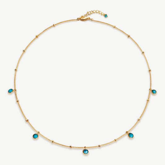 Biarritz Bleu Gemstone Mini Charm Necklace
