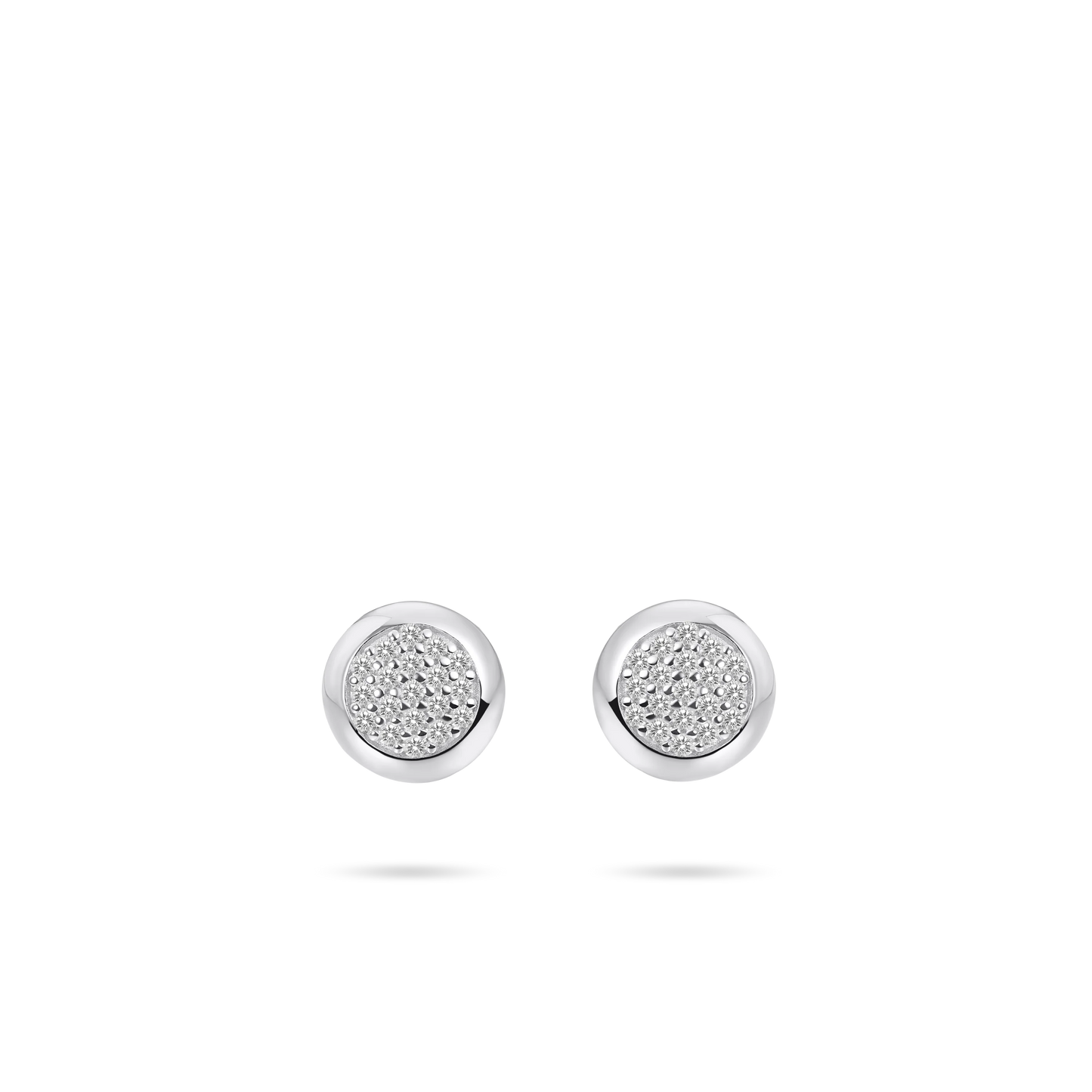 Gisser Silver Pave Stud Earrings