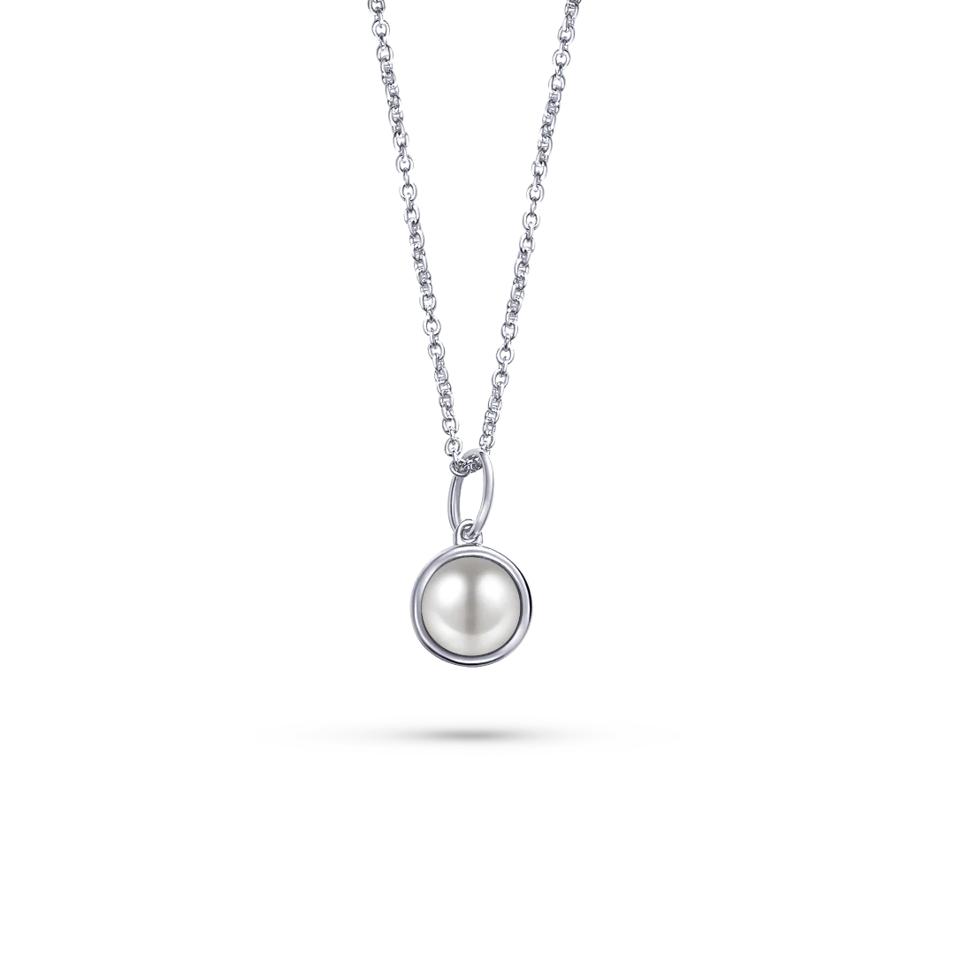 Silver Bold Pearl Necklace