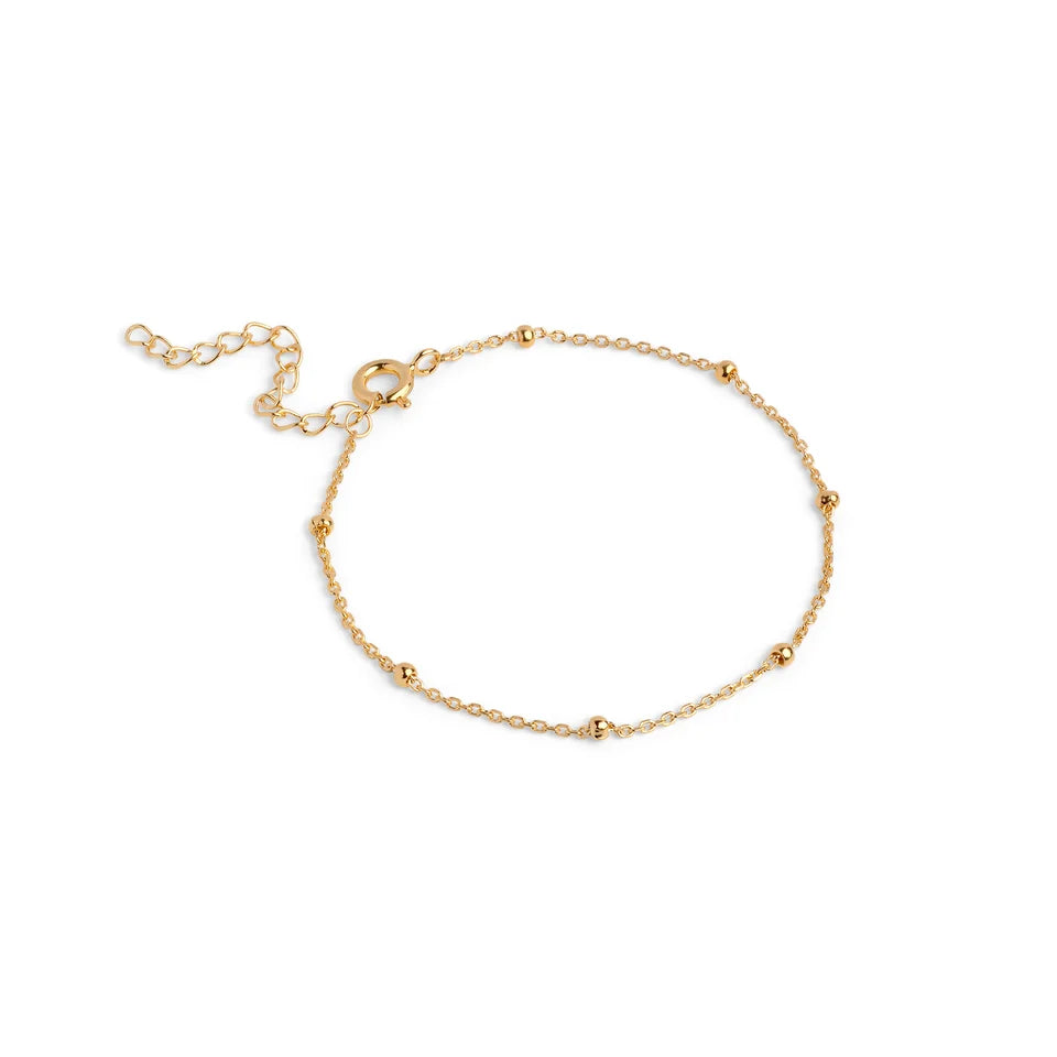 Gold Beaded Chain Bracelet
