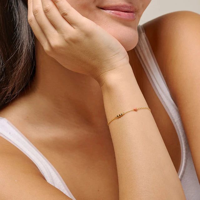 Gold Light Coral Nara Bracelet