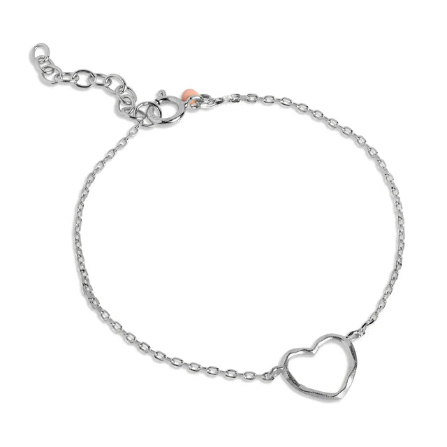 Silver Organic Heart Bracelet