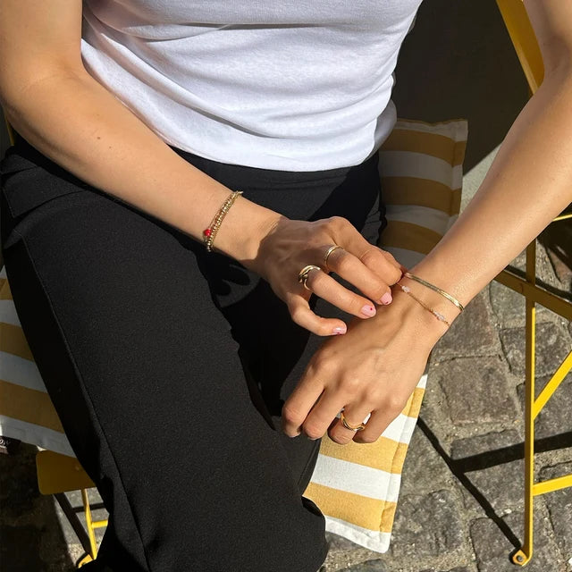 Gold Sofia Bracelet - White and Pearls