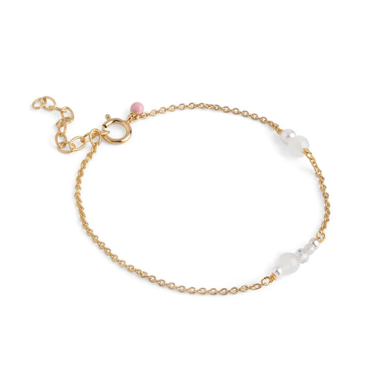 Gold Sofia Bracelet - White and Pearls