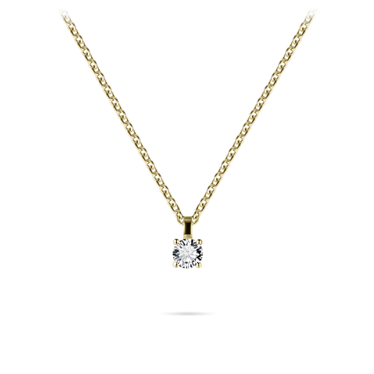 Gold Brilliant Round Cz Necklace