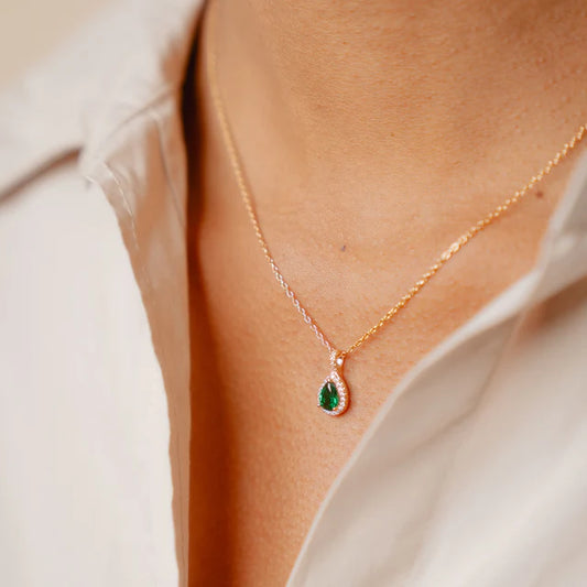 Burren 'Blue Jeans' Emerald Green Pendant Necklace