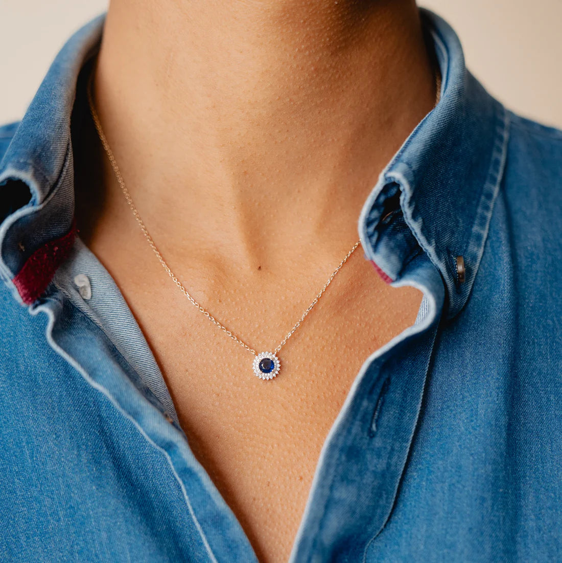 Madelyn Blue Cz Necklace