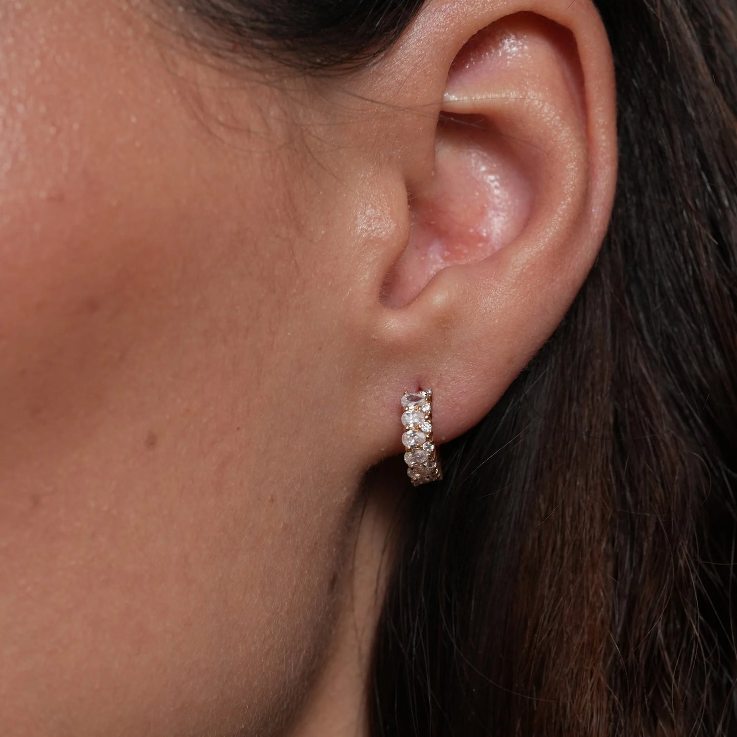 Burren Safe Haven Cz Hoop Earrings