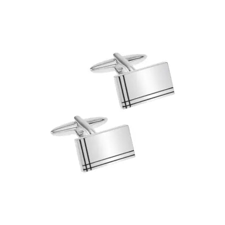 Brushed Black Line Cufflinks