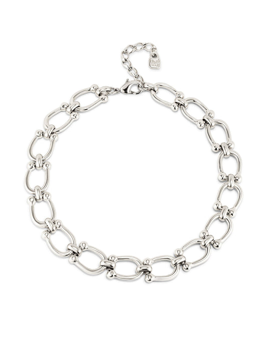 Silver U Link Collarette Necklace