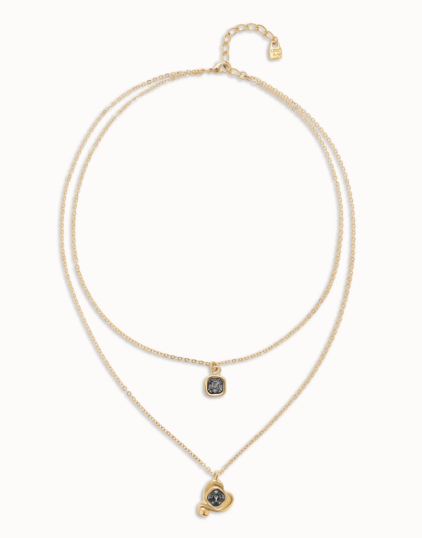 Multi-layer pendant link chain necklace with heart charm