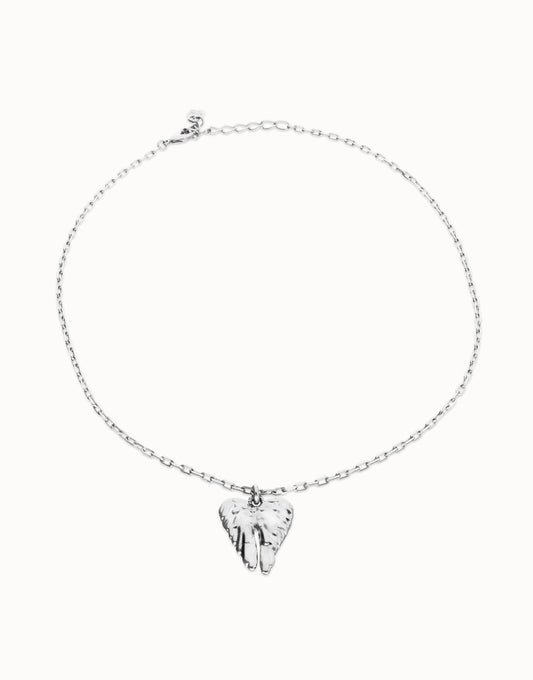 Silver necklace with wing detail