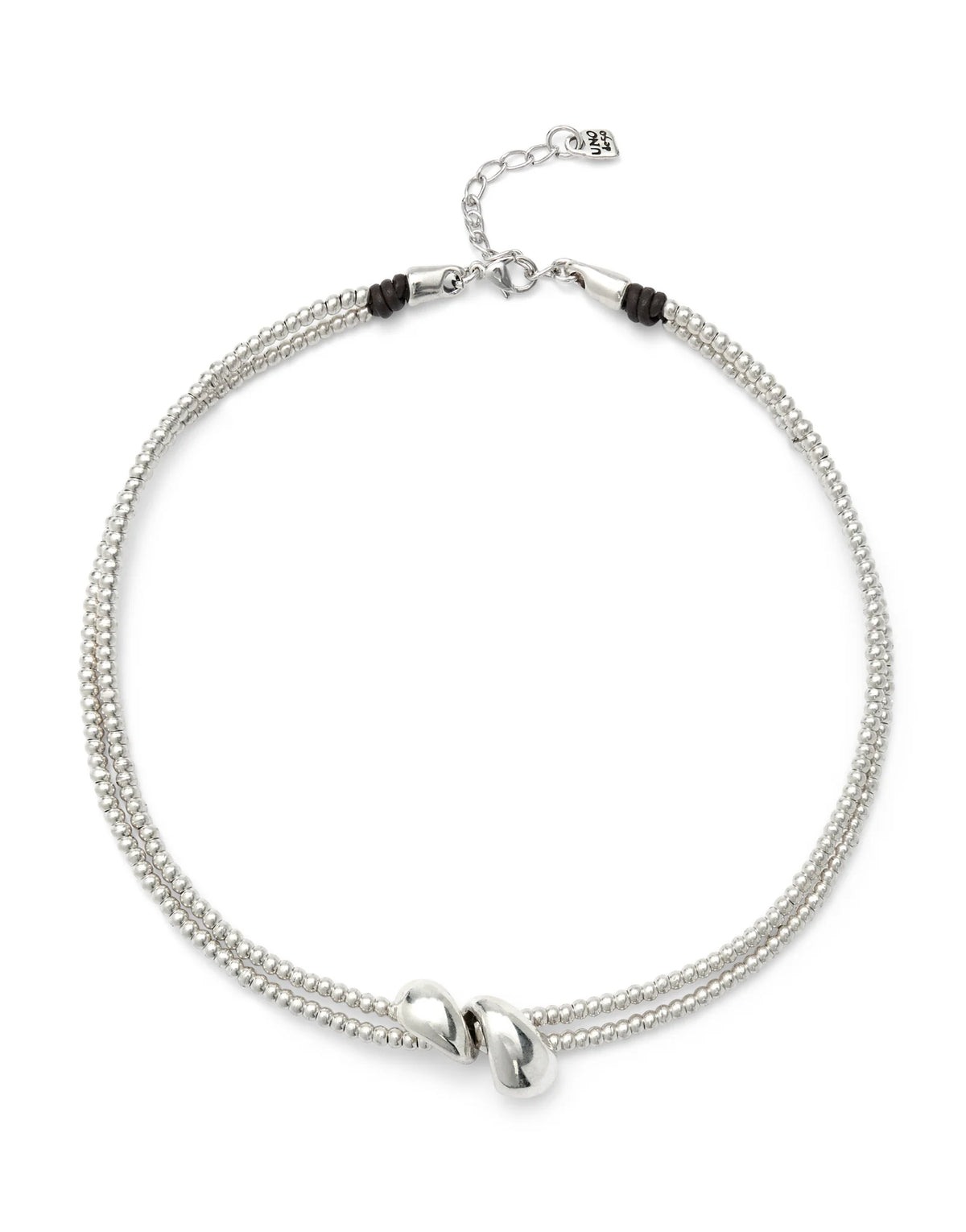 Necklace Axis Multi-strand necklace with two intertwined drops