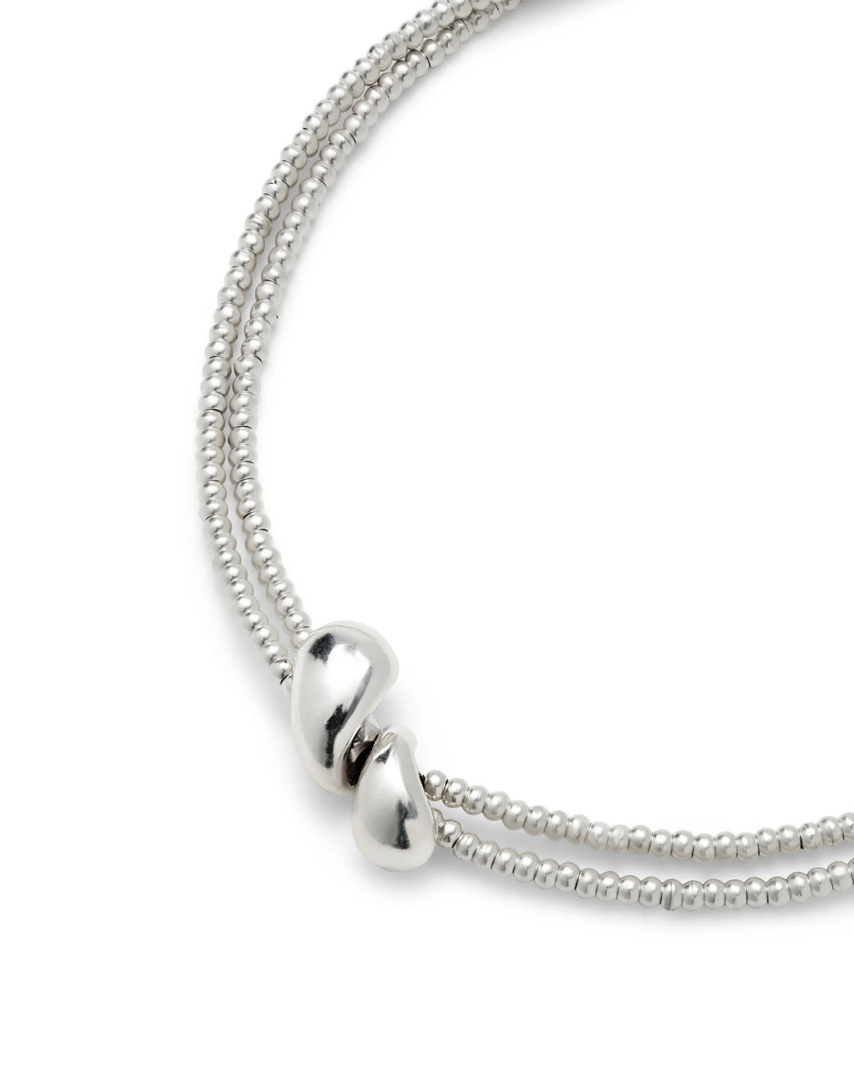 Necklace Axis Multi-strand necklace with two intertwined drops