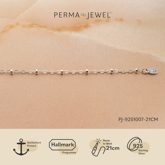 925 Sterling Silver Chain with beads for anklet