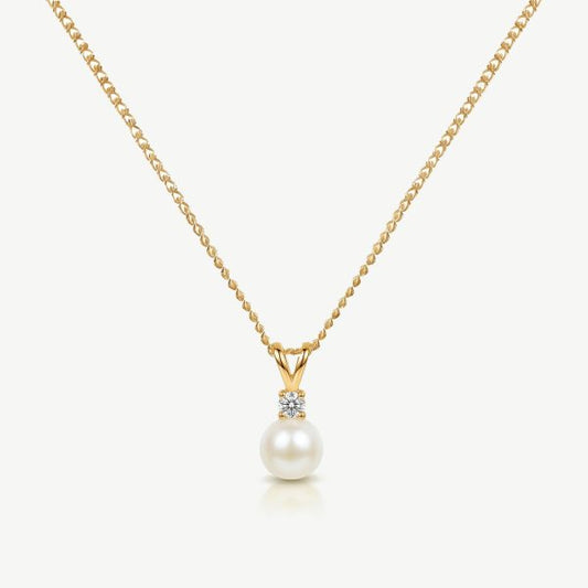 Classic Gold Crystal Pearl Dainty Pendant
