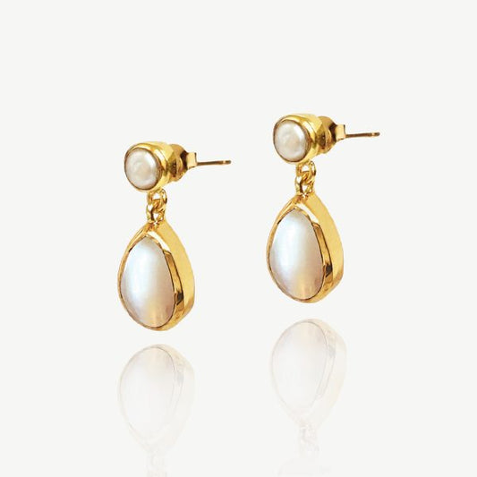 Corsica Gold Pearl Earrings