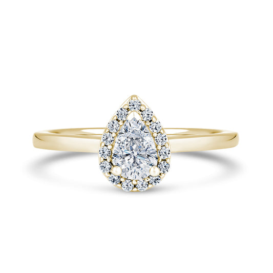 Pear Cut Diamond Halo Ring
