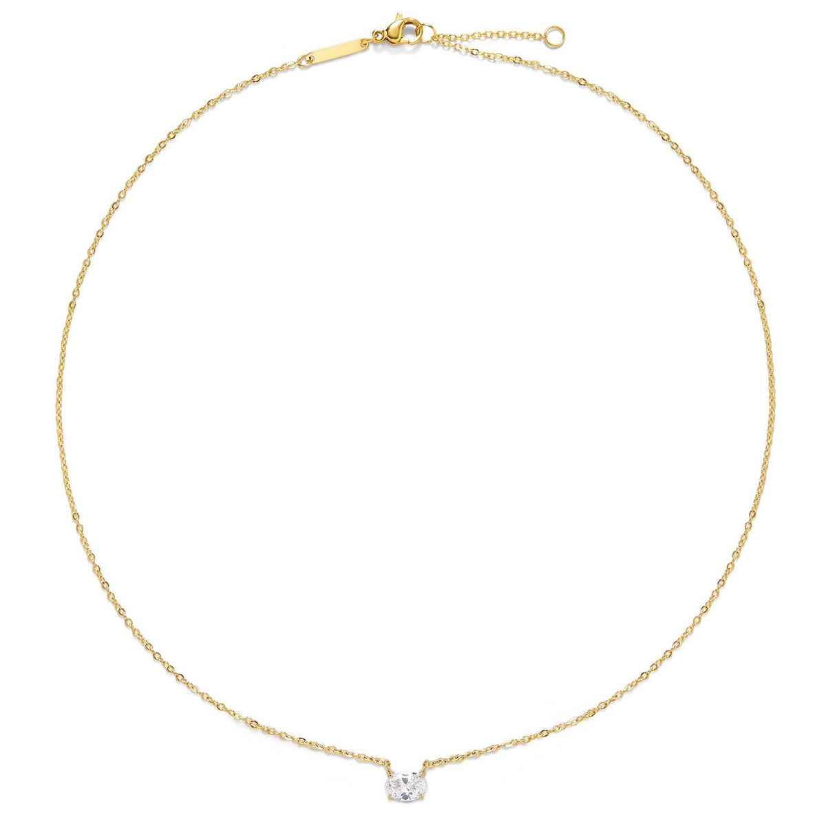 Oval Solitaire Necklace