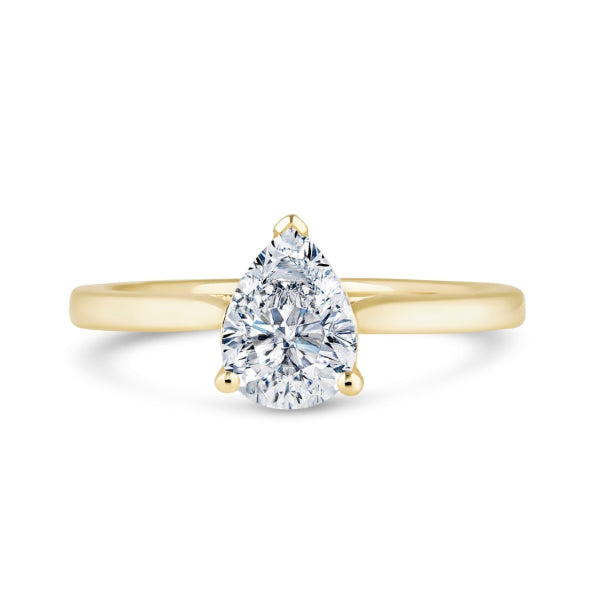 Pear Cut Diamond Solitaire Ring
