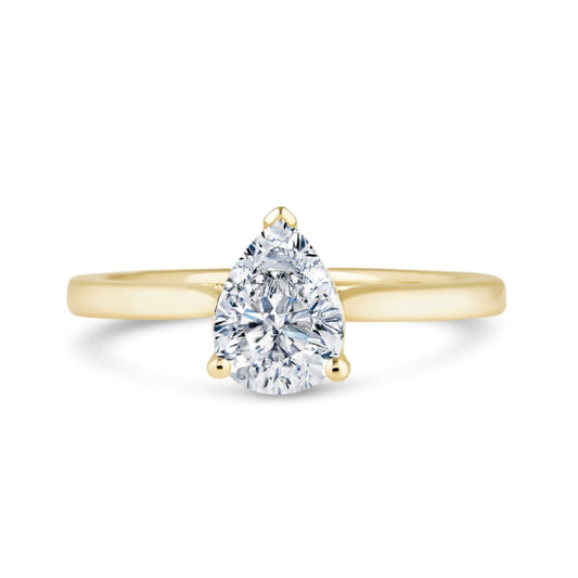 Pear Cut Diamond Solitaire Ring