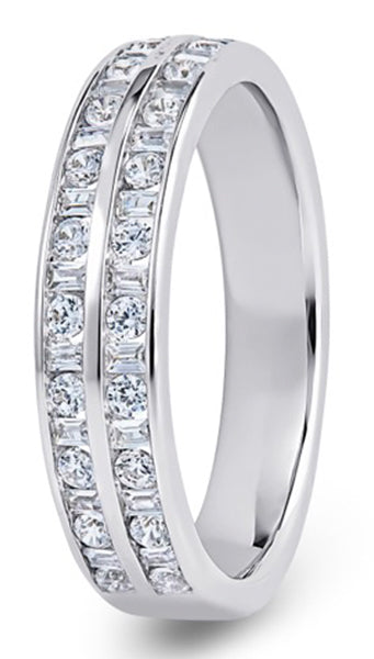 Brilliant & Baguette Double Row Band