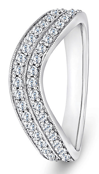 Diamond Double Row Shaped Band