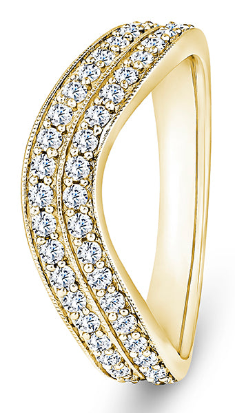 Diamond Double Row Shaped Band