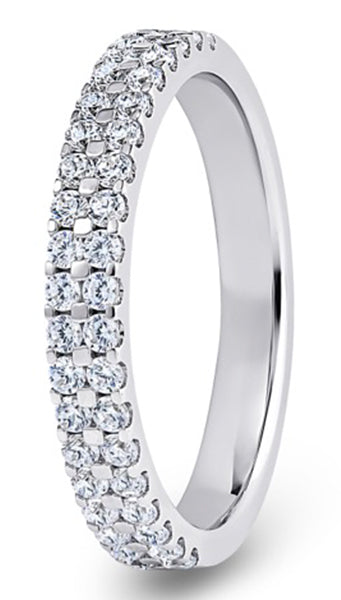 Double Row Claw Set Diamond Band