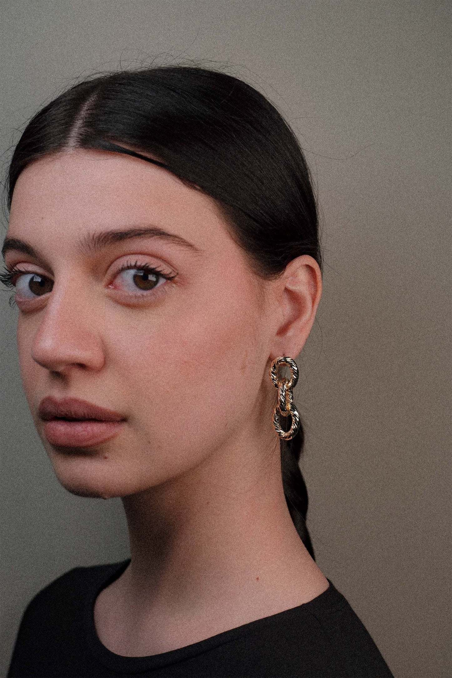 Diamond Cut Gold Tone Drop earrings