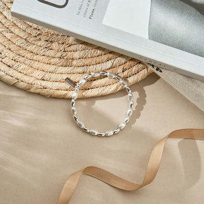 Silver Double Rice Bracelet