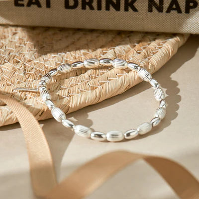 Silver Double Rice Bracelet