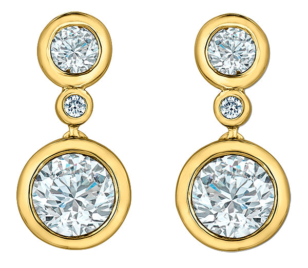 9ct Gold Lab Diamond Drop Earrings