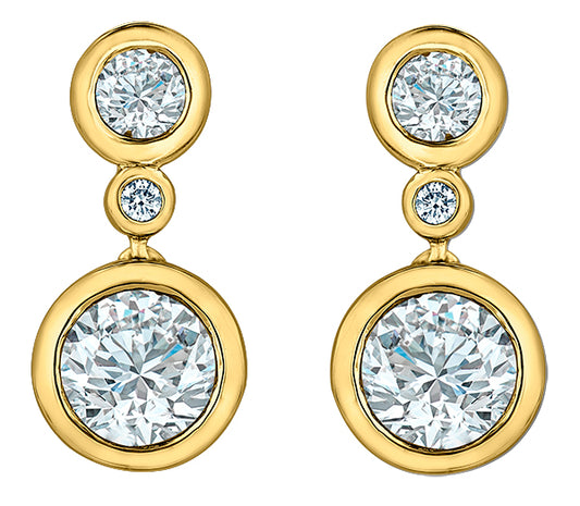 9ct Gold Lab Diamond Drop Earrings