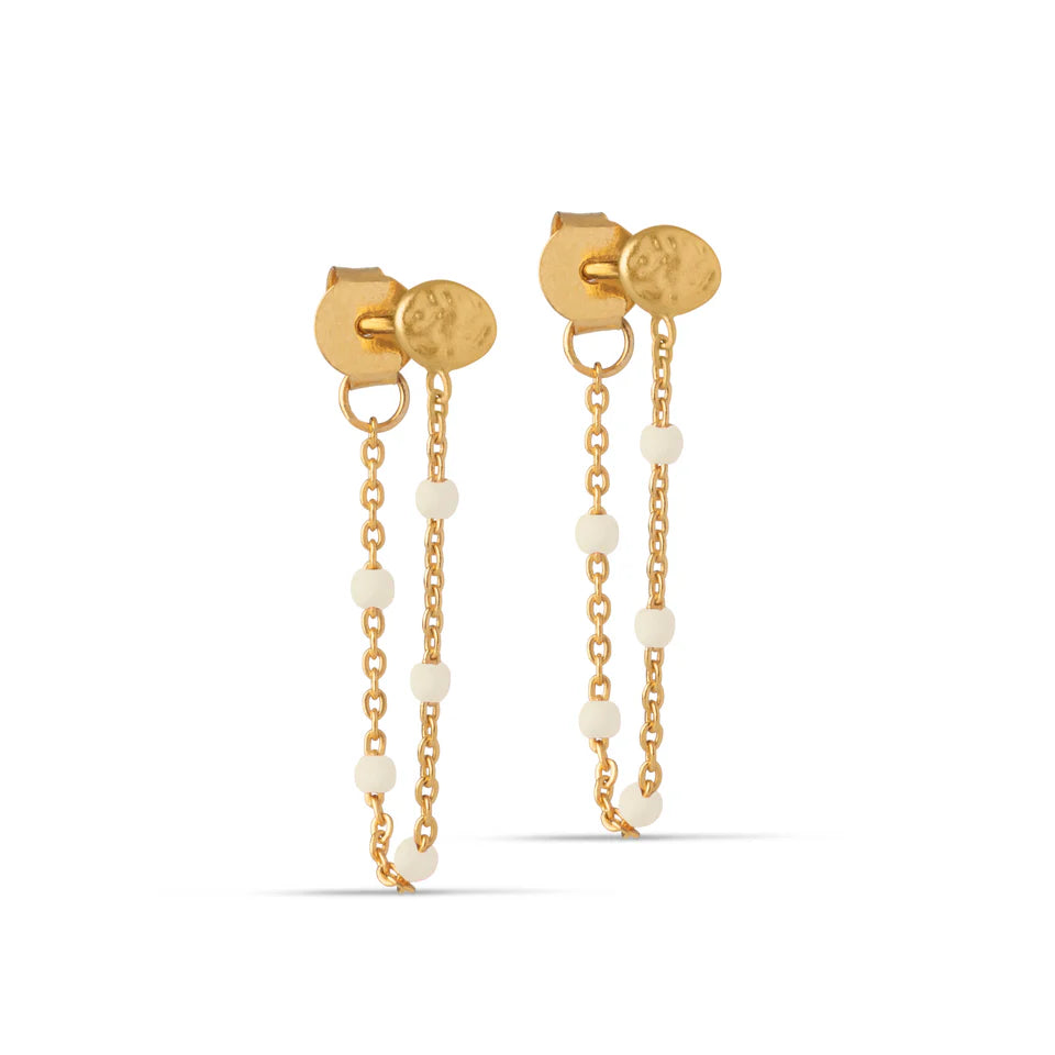 Gold Daisy Enamel Lola Earrings