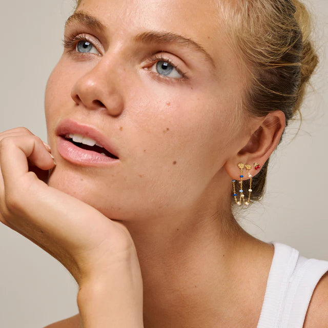 Gold Daisy Enamel Lola Earrings