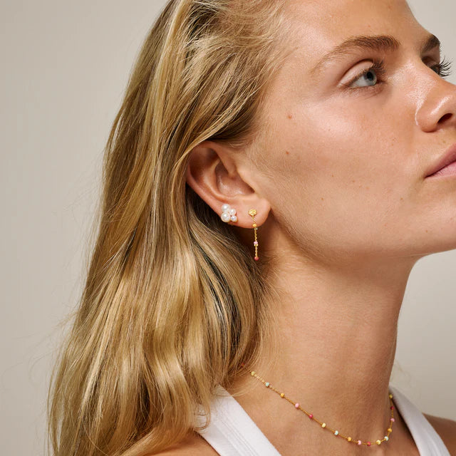 Gold Rainbow Enamel Lola Earrings