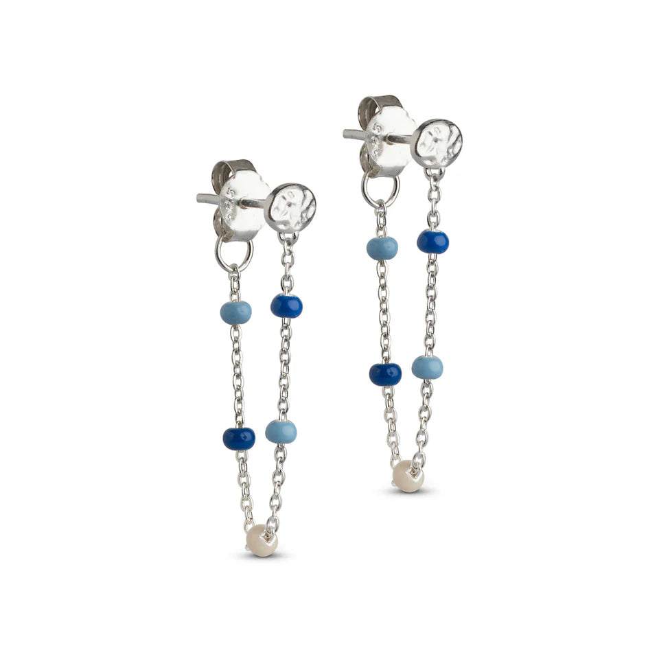 Silver Marine Enamel Lola Earrings