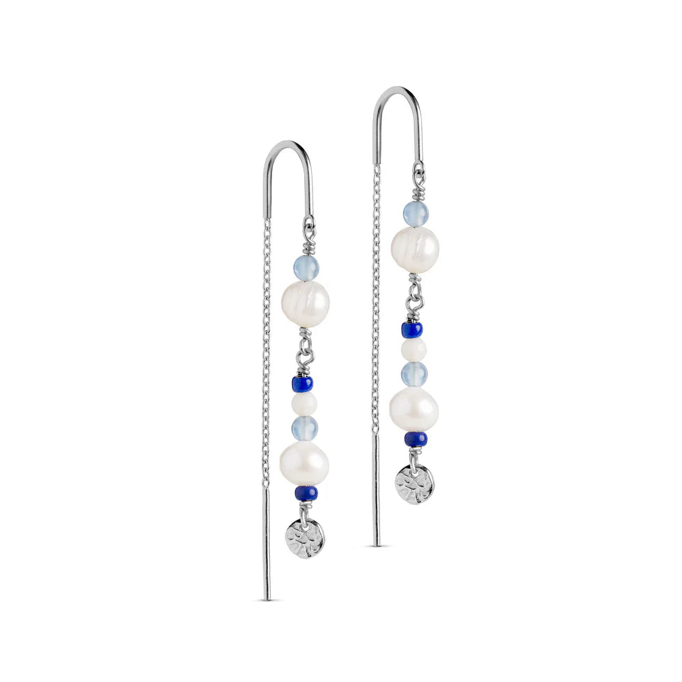 Silver Enamel Marine Sofia Earrings