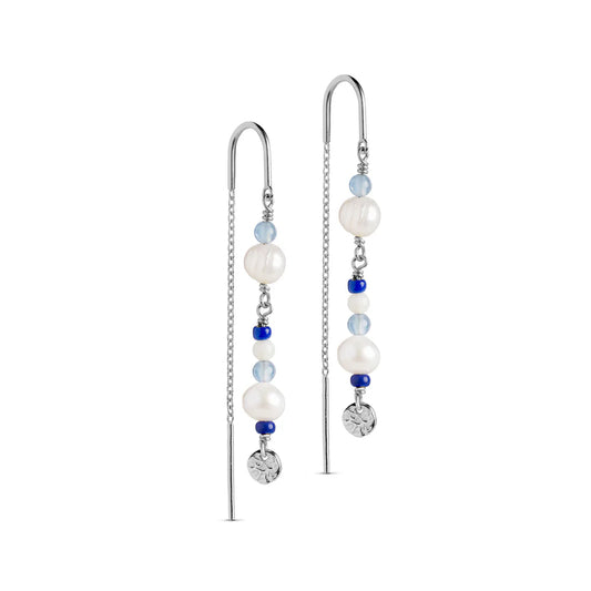 Silver Enamel Marine Sofia Earrings