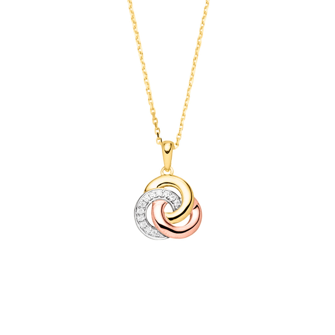 9ct Gold Noyer Trio Tone Necklace