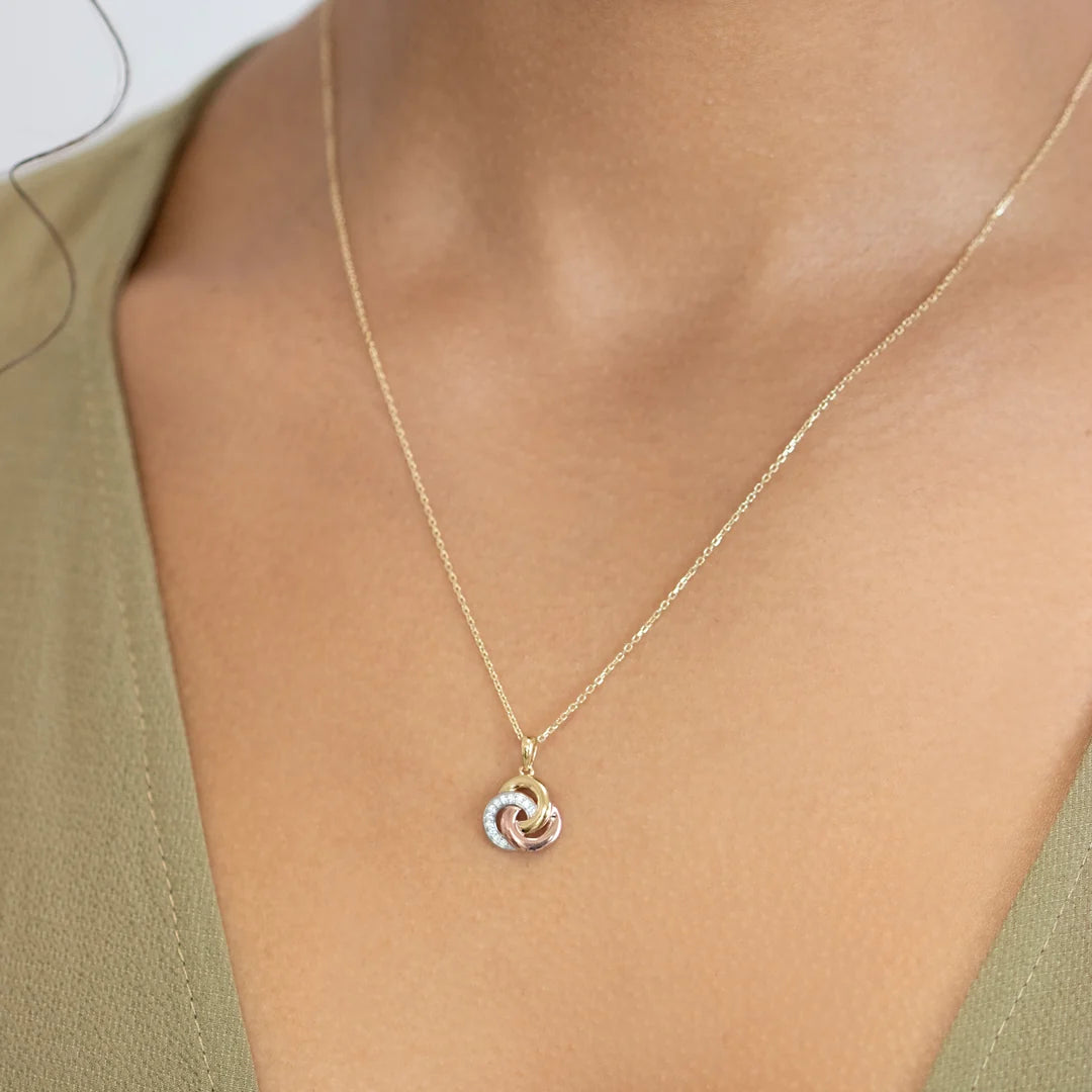 9ct Gold Noyer Trio Tone Necklace