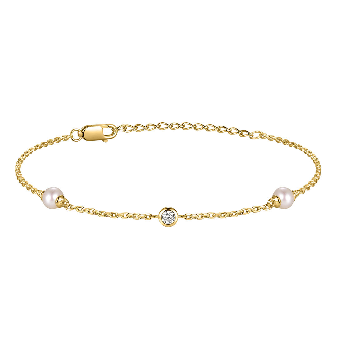 9ct Gold Pearl & Cz Félicité Bracelet