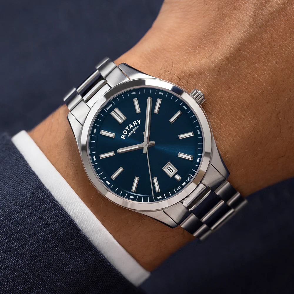 Rotary Men's SS Bracelet Blue Dial