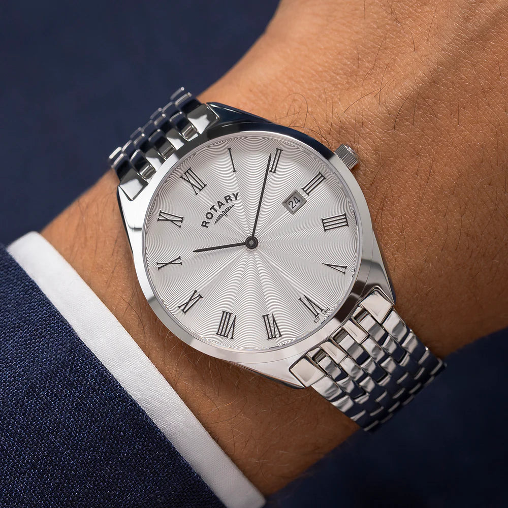 Rotary Ultra Slim Steel Gents Watch