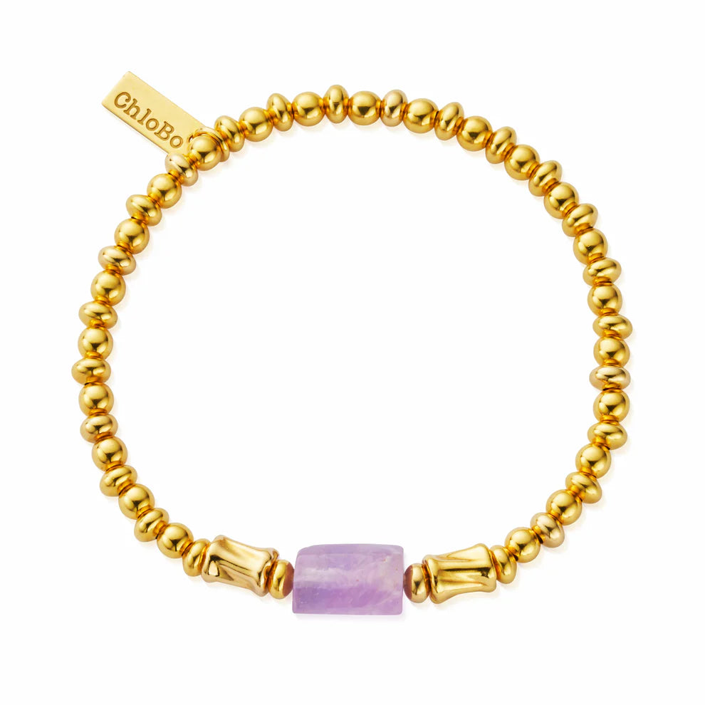 Gold Calming Spirit Stone Bracelet - Amethyst