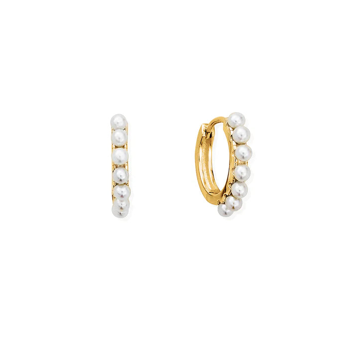 Classic Pearl Huggie Hoops