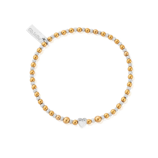 Mixed Metal Inset Heart Bracelet