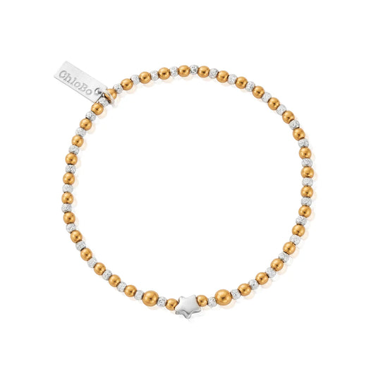 Mixed Metal Inset Star Bracelet